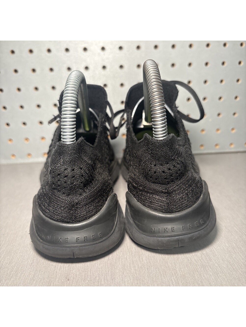 Nike Free RN Flyknit 2018 Shoes Womens 7 Triple Black Anthracite 942839-002 READ - Picture 3 of 15